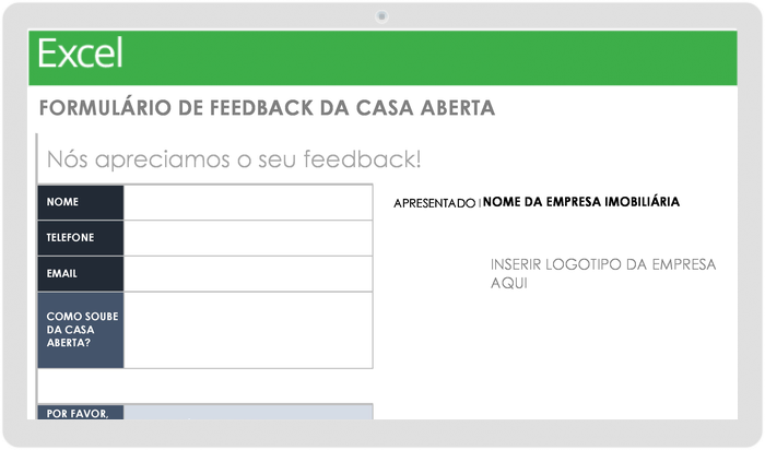 Modelo de Formulário de Feedback do Open House