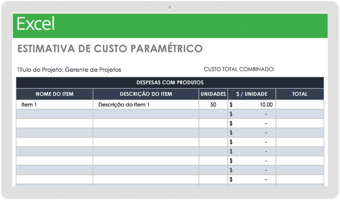 Modelo de estimativa de custo paramétrico