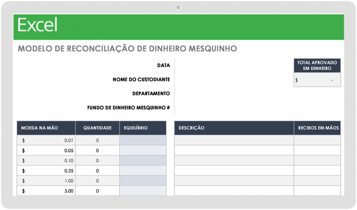 Conciliação de caixa pequeno