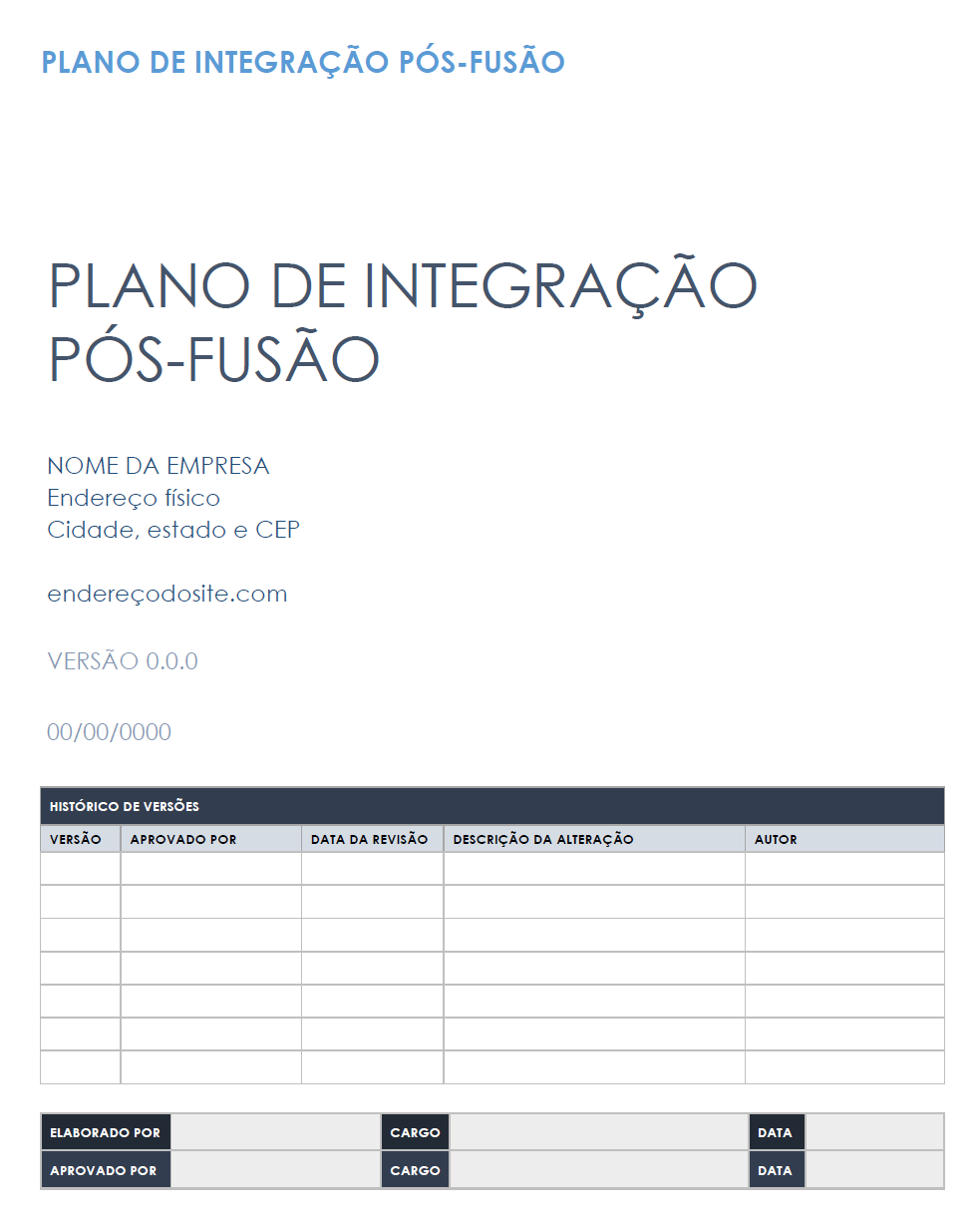 Plano de integração pós-fusão