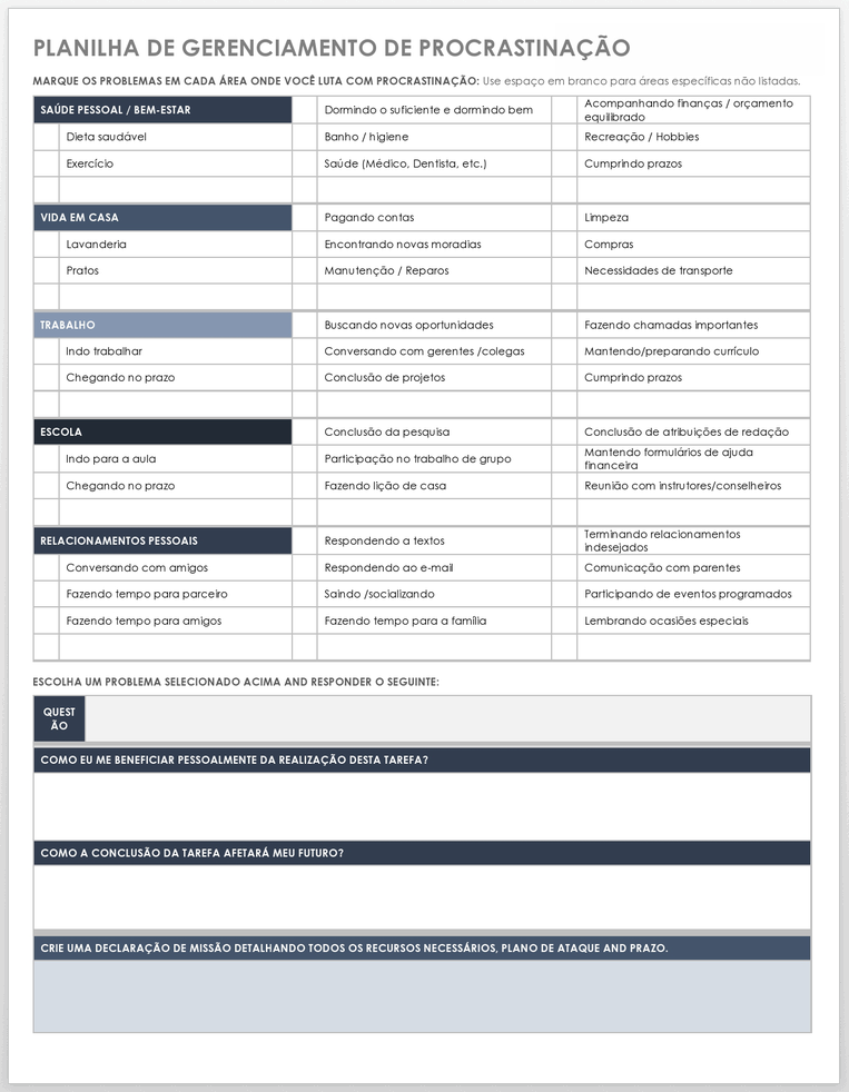 Organização Familiar e a Escola worksheet