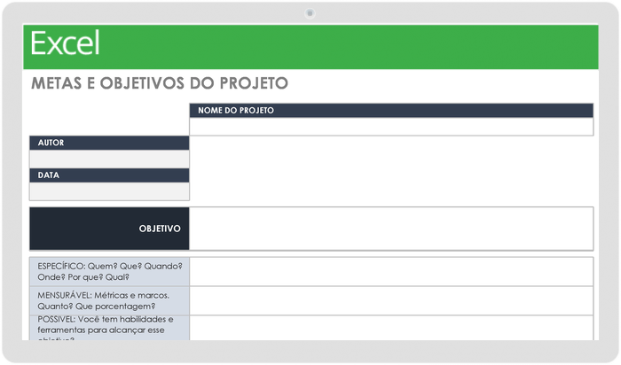 Modelos gratuitos de definição e acompanhamento de metas | Smartsheet