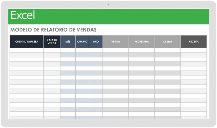 Modelo de relatório de vendas