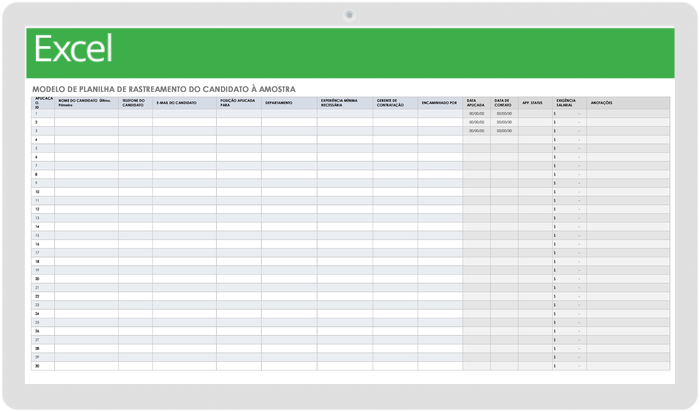 Exemplo De Planilha De Rastreamento de Candidatos