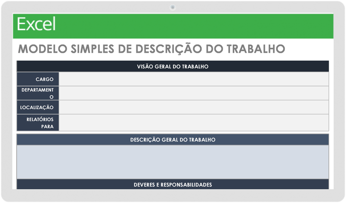 Modelo de descrição de trabalho simples