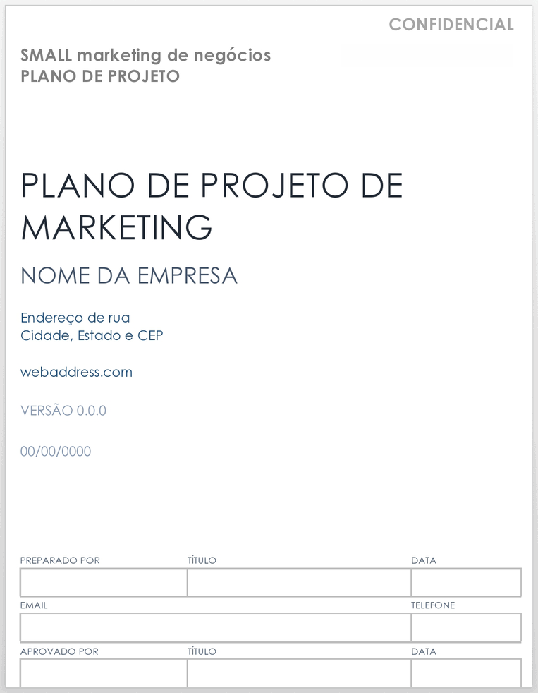 Plano de Projeto de Marketing para Pequenas Empresas