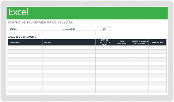 Modelo de plano de treinamento de equipe