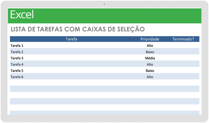 Modelo de lista de verificação de lista de tarefas