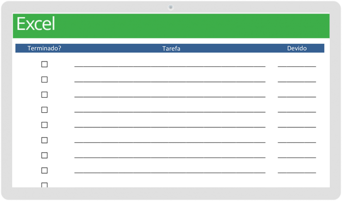 Modelos de lista gratuitos para fazer em Excel