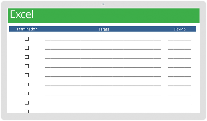 Modelo para impressão de lista de tarefas