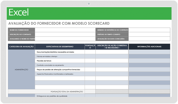 Planilha Avaliação de Fornecedores - Resultar Gestão