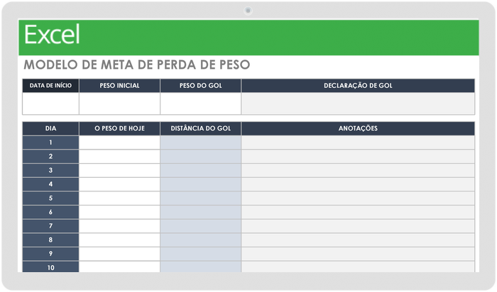 Modelos gratuitos de definição e acompanhamento de metas Smartsheet