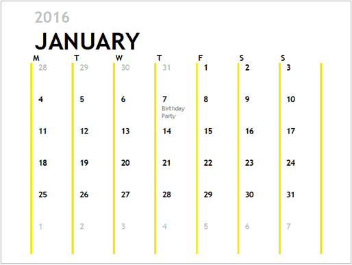 Office 2016 Calendar