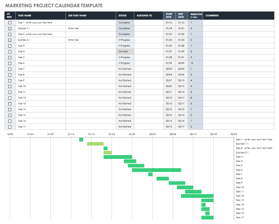 9 Modelos de Calendário de Marketing para Excel Gratuitos Smartsheet