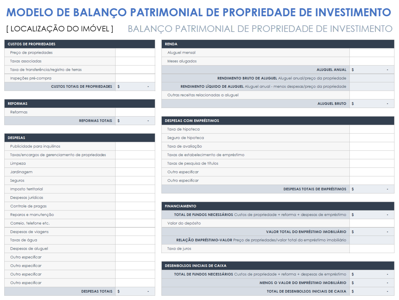 Modelos grátis de balanço patrimonial – Vários formatos | Smartsheet