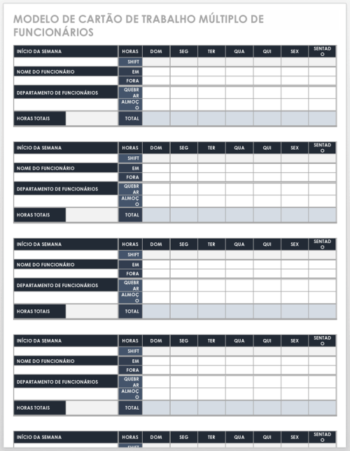 17 Modelos Gratuitos De Planilha De Horas E Cartão De Ponto | Smartsheet