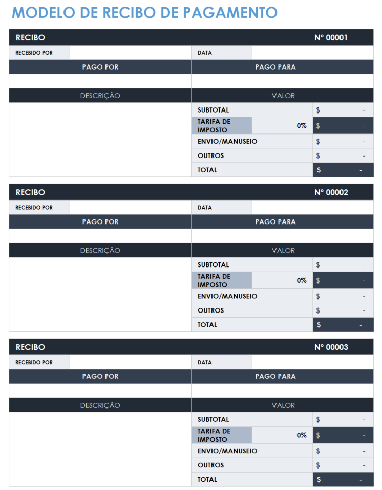 Baixe Modelos Gratuitos De Recibos Do Excel Smartsheet 4545