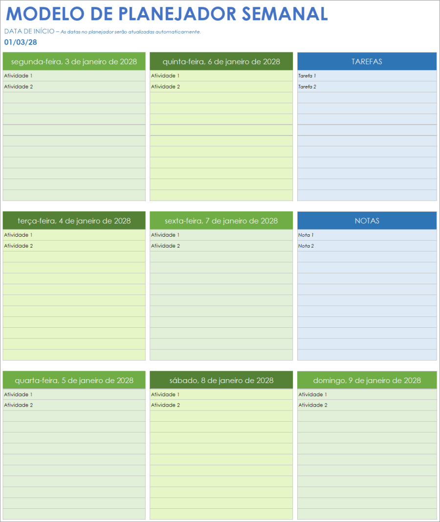 Modelos gratuitos de cronograma semanal para Google Sheets | Smartsheet