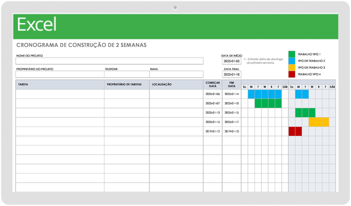 Modelos Gratuitos De Cronograma De Construção Smartsheet 5730