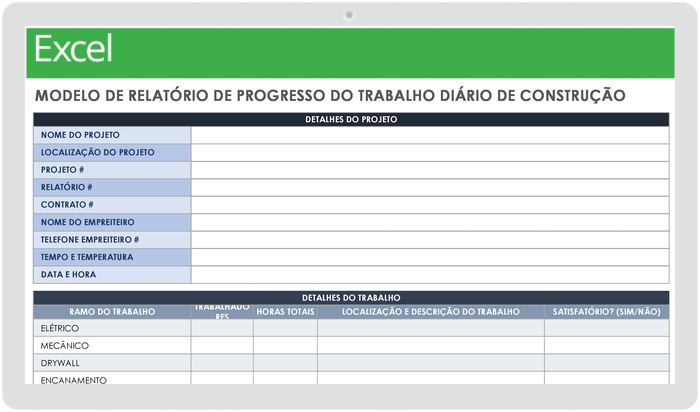 Modelos Gratuitos De Relatório De Progresso Diário Smartsheet