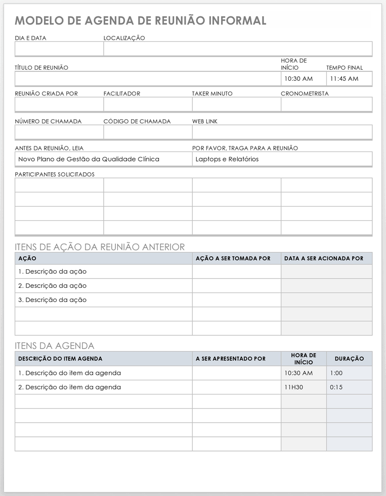 Mais De 10 Modelos Gratuitos De Pauta De Reunião Para O Microsoft Word Smartsheet 6726