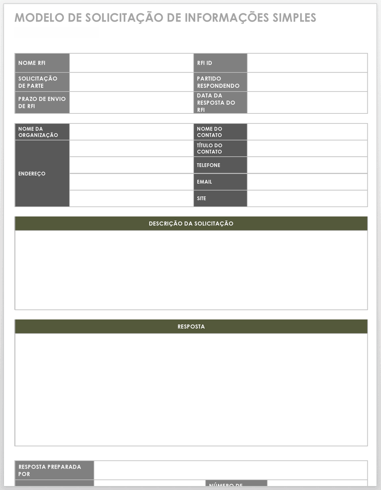Modelos e formulários RFI de construção gratuitos | Smartsheet
