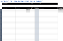 Modelo de lista de tarefas de evento
