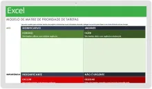 Modelo de matriz de prioridade de tarefa